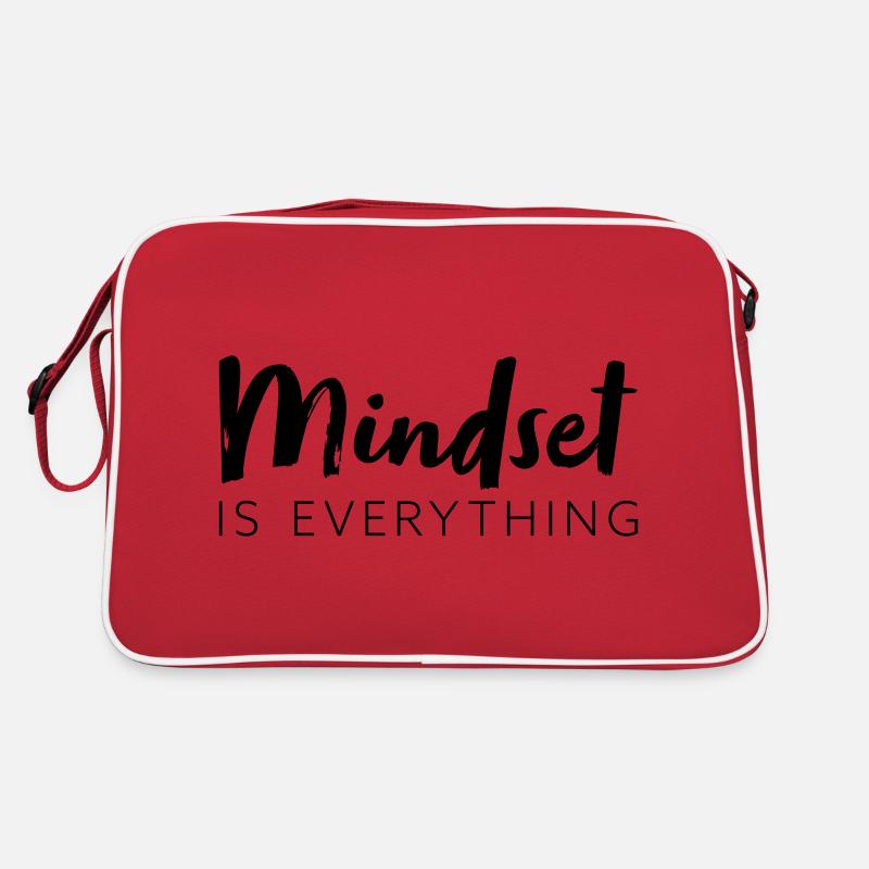 Mindset is everything - Retro Tasche - Rot/Weiß