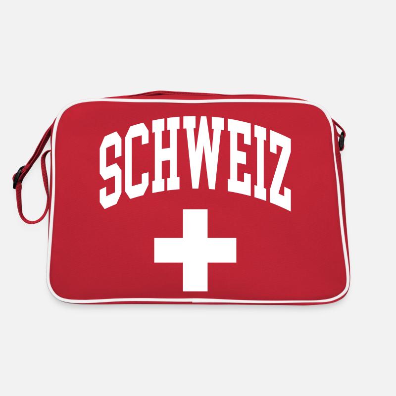 Schweiz - Retro Tasche - Rot/Weiß