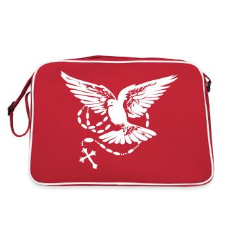 taube heiliger geist - Retro Tasche - Rot/Weiß - Hinten