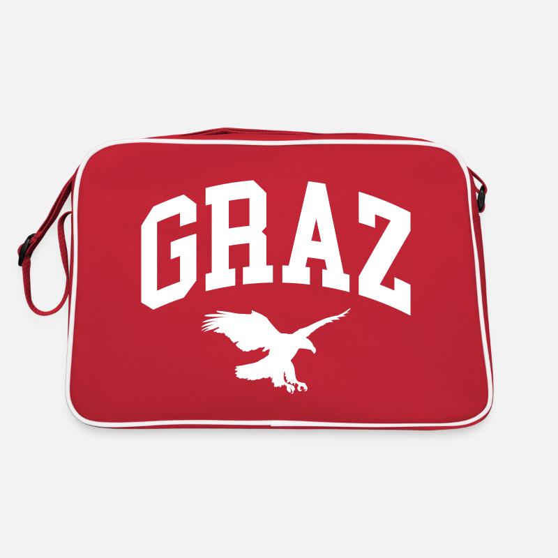 Graz - Retro Tasche - Rot/Weiß