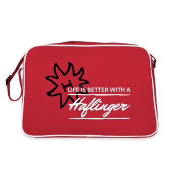 Haflinger - better life - Retro Tasche - Rot/Weiß - Hinten