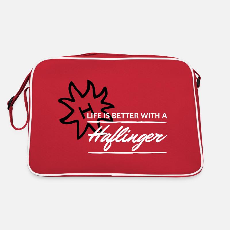 Haflinger - better life - Retro Tasche - Rot/Weiß