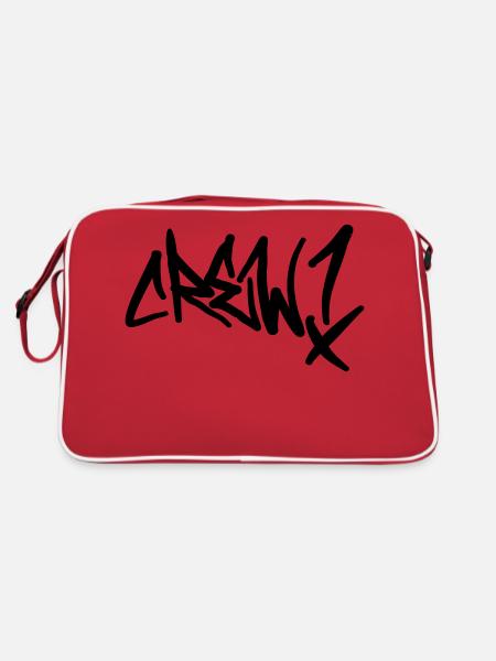 Crew Member - Retro Tasche - Rot/Weiß - Hinten