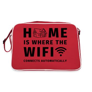 Home is where the WIFI connects automatically - Retro Bag - red/white - Back