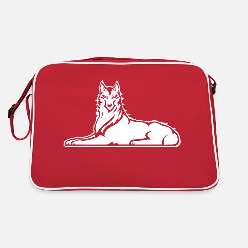 Einsamer Wolf von Itschkeria Retro Tasche