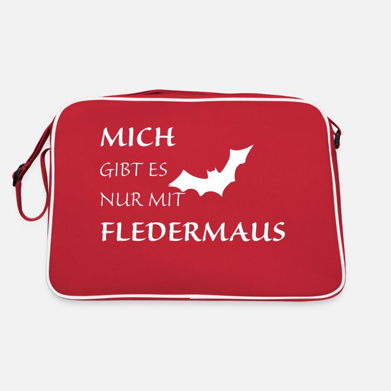 Nur mit Fledermaus - Retro Tasche - Rot/Weiß