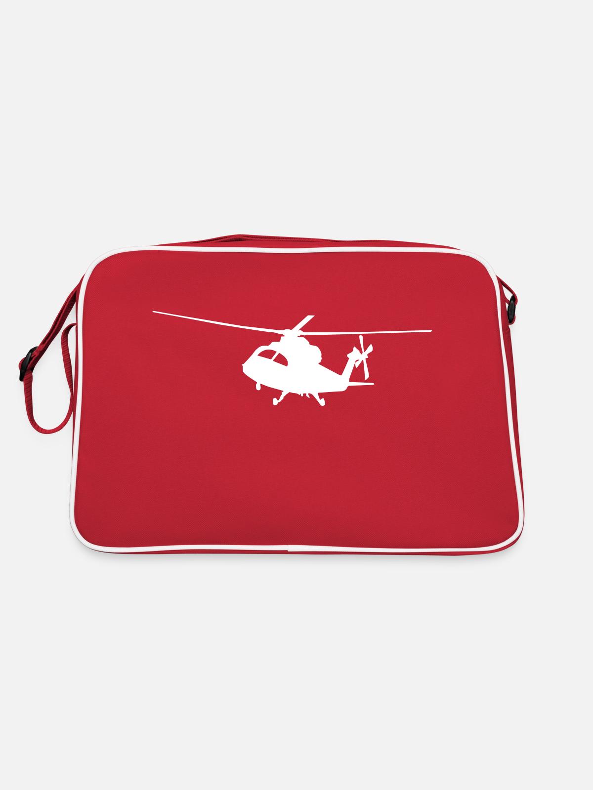 hélicoptère - Sac Retro - rouge/blanc - Dos
