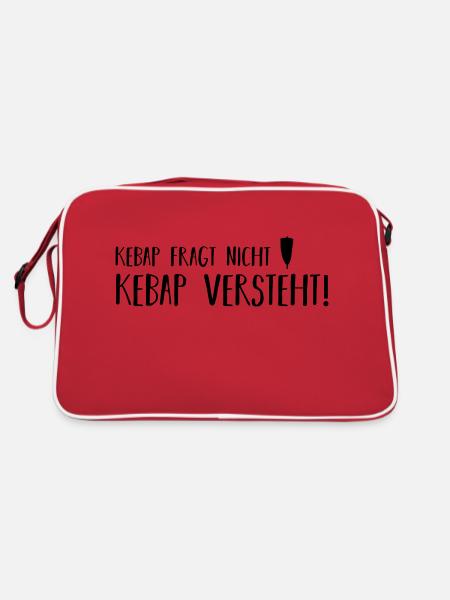 Kebap fragt nicht - Retro Tasche - Rot/Weiß - Hinten