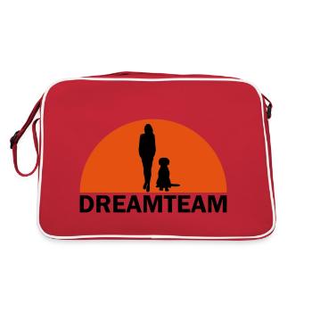 DREAMTEAM - Retro Tasche - Rot/Weiß - Hinten
