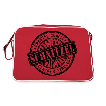 Schnitzel Stamp - Retro Tasche - Rot/Weiß - Hinten