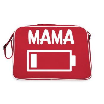 Mama - Akku leer - Retro Tasche - Rot/Weiß - Hinten