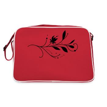Floral Vine Flourish - Retro Bag - red/white - Back
