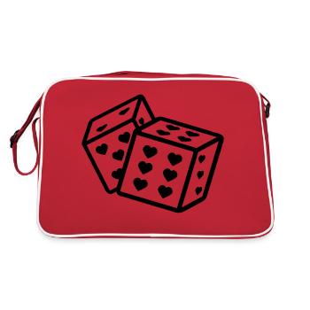 Dice with Heart Heart Dice Player - Retro Bag - red/white - Back