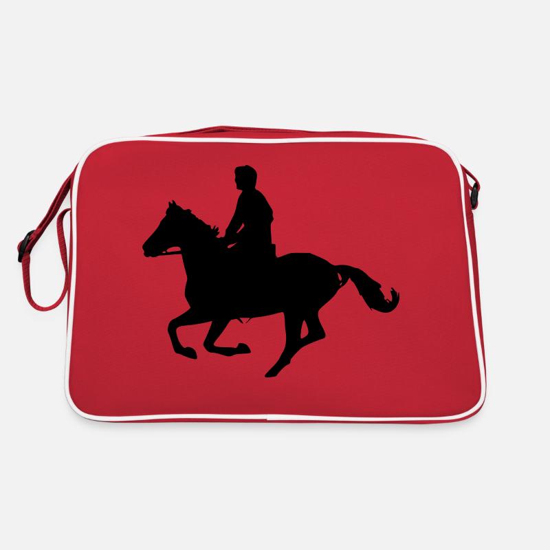 galoppierenden Pferd - Retro Tasche - Rot/Weiß