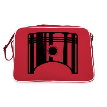Kolben alleine 1 - Retro Tasche - Rot/Weiß - Hinten