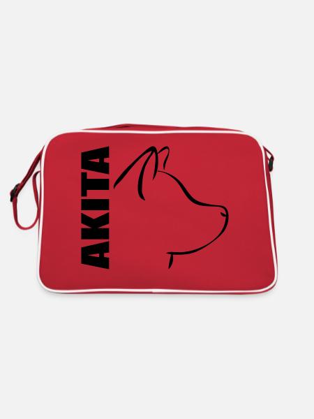 AKITA PROFILE - Retro Bag - red/white - Back