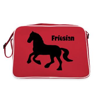 Cheval Frison - Sac Retro - rouge/blanc - Dos