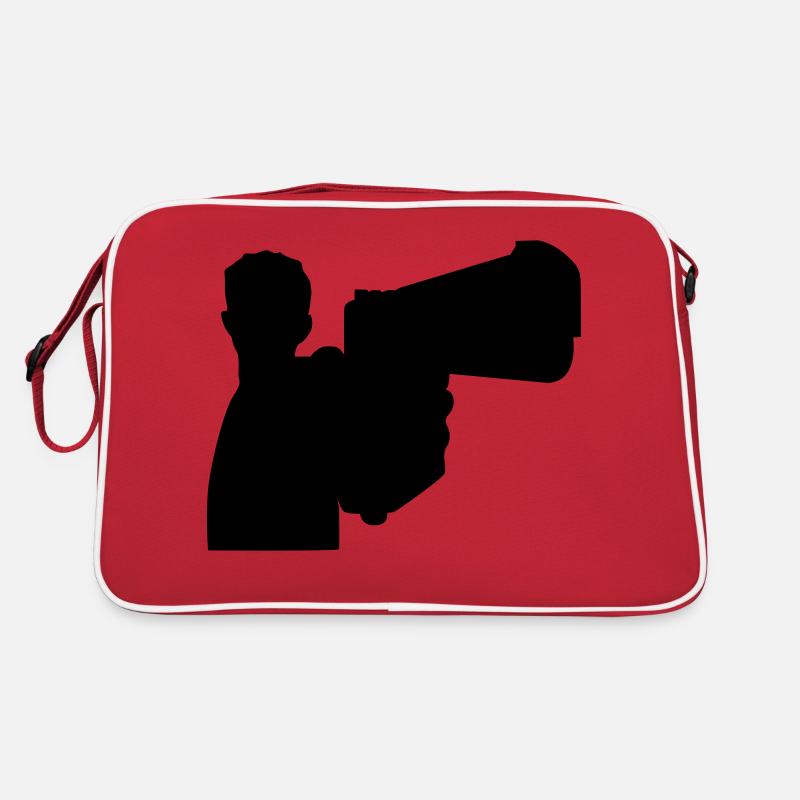 Mann mit Waffe Retro Tasche