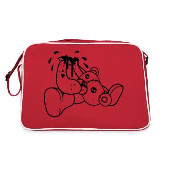 decapitated head drops polar spatter blood disgust - Retro Bag - red/white - Back