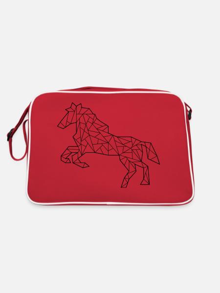 Horse origami - Retro Bag - red/white - Back