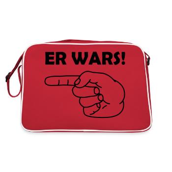 Zeigefinger Er Wars - Retro Tasche - Rot/Weiß - Hinten