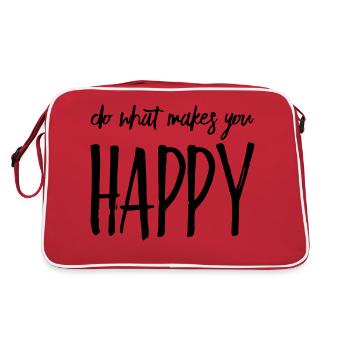 Do what makes you happy Gift Saying - Retro Bag - red/white - Back
