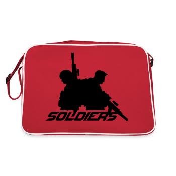 2 Soldats, Équipage, Guerre, Équipe, Liberté, Soldat, Combattant - Sac Retro - rouge/blanc - Dos