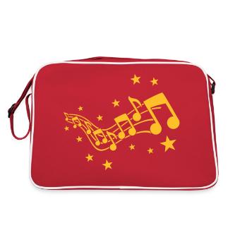 De nombreuses icônes de notes de musique Mélodie Notes de musique Audio - Sac Retro - rouge/blanc - Dos