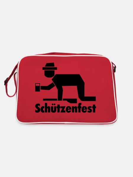 Schützenfest - Retro Tasche - Rot/Weiß - Hinten