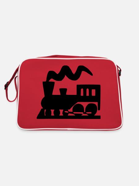 Lokomotive - Retro Tasche - Rot/Weiß - Hinten