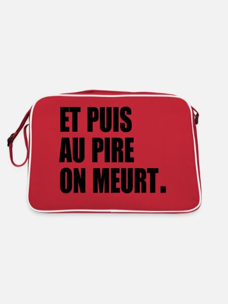 Et puis au pire, on meurt - Sac Retro - rouge/blanc - Dos