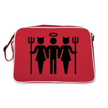 Devil-Cherub-Devil / Teufel-Engel-Teufel (M) - Retro Bag - red/white - Back