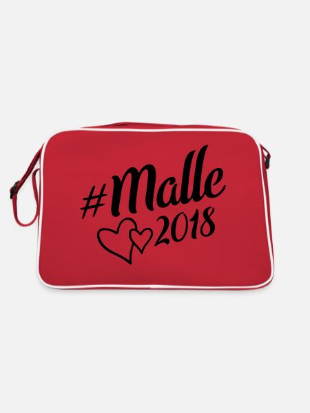 malle 2018 herz - Retro Tasche - Rot/Weiß