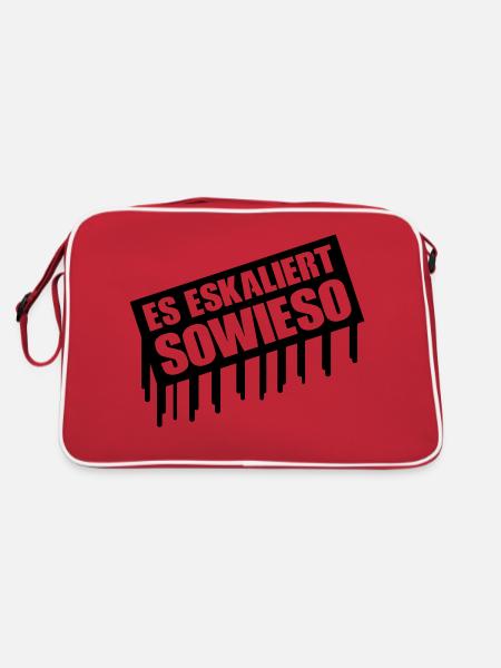 es_eskaliert_sowieso_002 - Retro Tasche - Rot/Weiß - Hinten