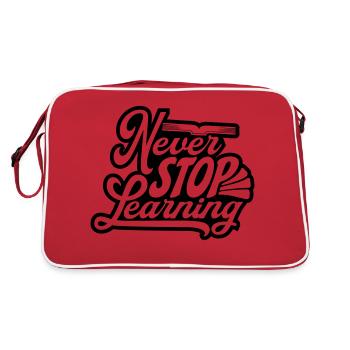n’arrêtez jamais d’apprendre la citation - Sac Retro - rouge/blanc - Dos
