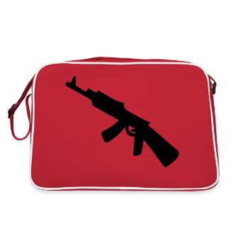 Waffe - Uzi - Retro Tasche - Rot/Weiß - Hinten