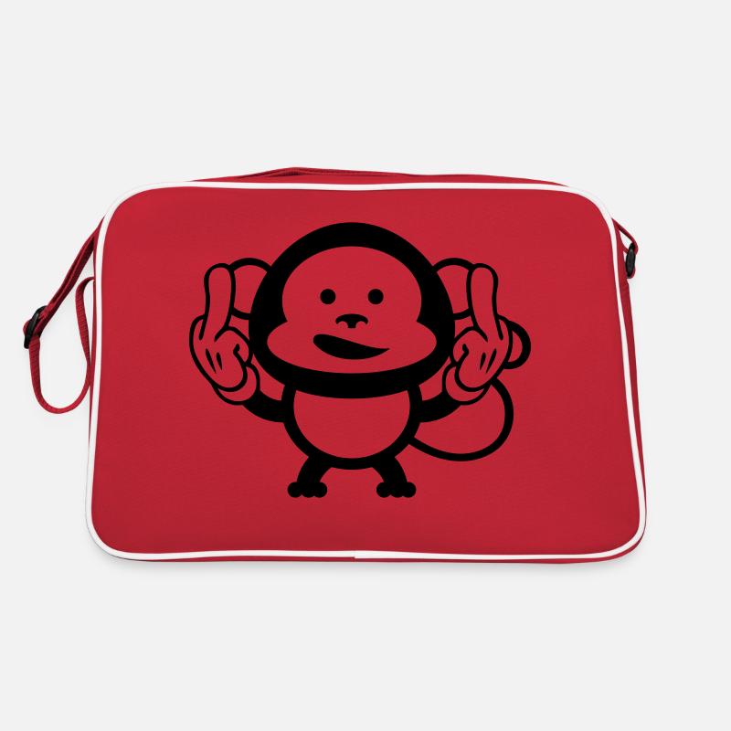 monkey middle finger design Retro Tasche