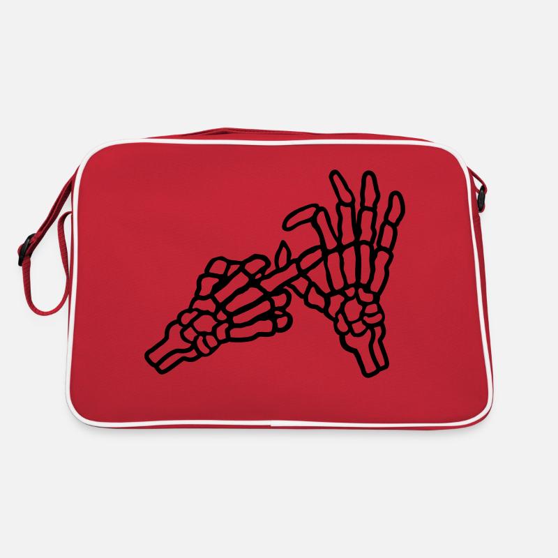 Middle Finger Hole Gesture Skeleton Retro Bag