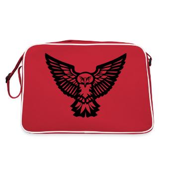 Bird typhibou or flying eagle in front - Retro Bag - red/white - Back