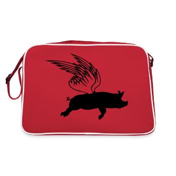 When Flying Wings Flying Pigs Can Fly - Retro Bag - red/white - Back