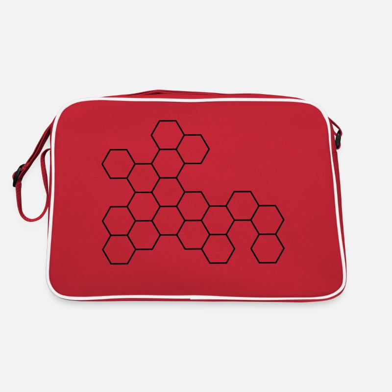 Waben - Retro Tasche - Rot/Weiß