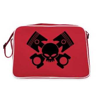 pistons - rods and skull - Retro Bag - red/white - Back