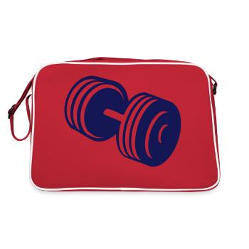 haltere musculation poids bodybuilding 1085505 - Sac Retro - rouge/blanc - Dos
