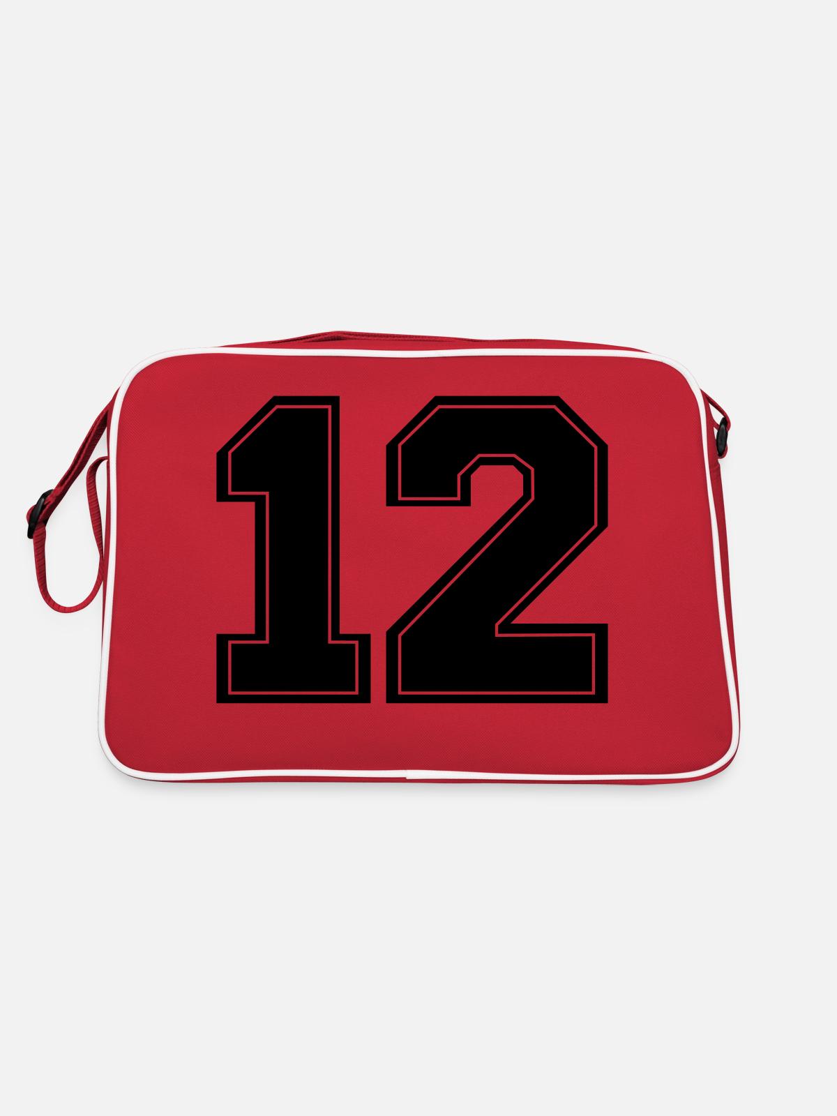 12_nr_2 - Sac Retro - rouge/blanc - Dos