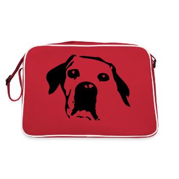 dog head - Retro Bag - red/white - Back