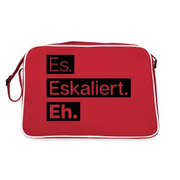 es. eskaliert. eh. - Retro Tasche - Rot/Weiß - Hinten