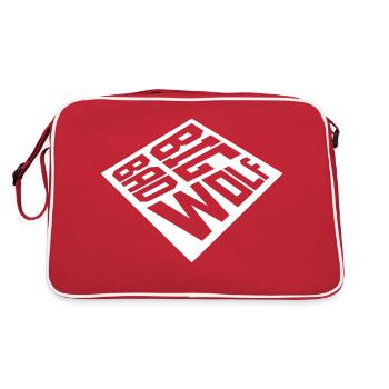 big bad wolf quote - Retro Bag - red/white - Back