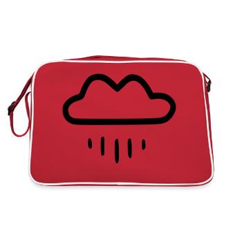 Simple rain cloud - Retro Bag - red/white - Back