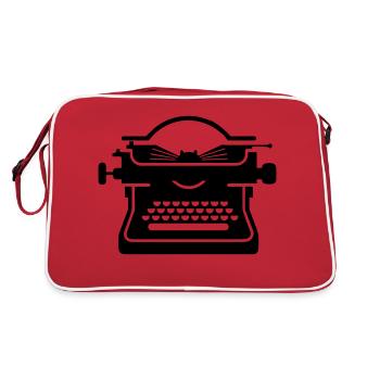 Vintage Typewriter - Retro Bag - red/white - Back