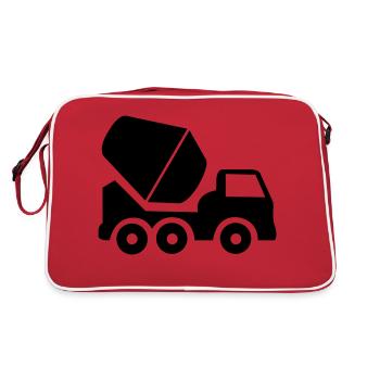 Construction work excavator vehicle - Retro Bag - red/white - Back